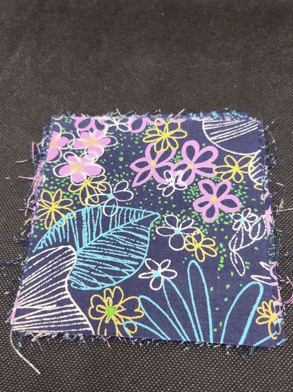 Navy Floral 4.75 Inch 12 Pcs Squares